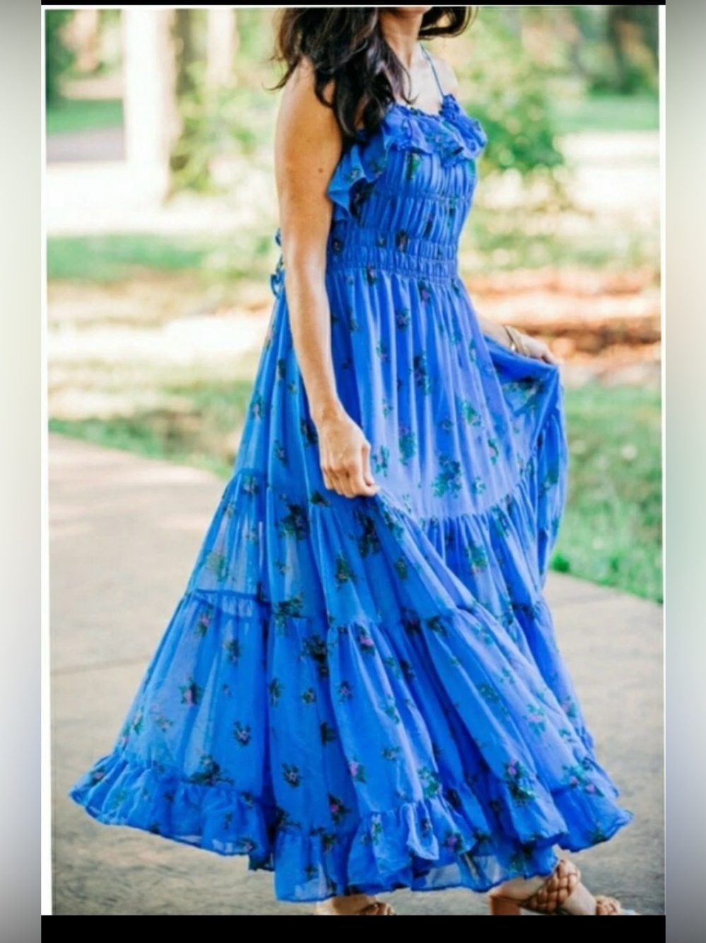 Free People Blue Cloud Nine Maxi Dress Size Small - Picture 2 of 9
